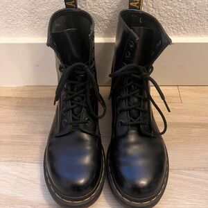 Dr. Martens Black Leather Moto Boots